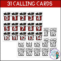 Les nombres de Noël - French Christmas Numbers to 31 Bingo Game