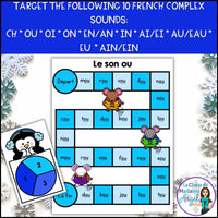 L'hiver | French Winter Phonics Board Games | Les sons complexes