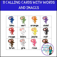Les couleurs:  French Colour (Color) Bingo Game