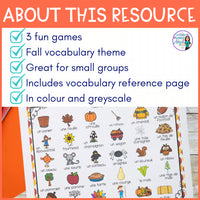 AUTOMNE French Autumn / Fall Themed Vocabulary Games: 3 JEUX EN FRANÇAIS