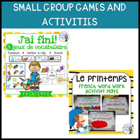 Le printemps - French Spring Literacy Centres and Vocabulary Activities BUNDLE