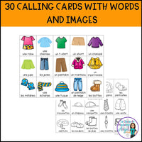 Les vêtements - French Clothing Vocabulary Bingo Game