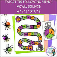 L'Halloween | French Halloween Phonics Board Games | French Vowel Sounds