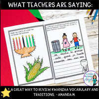 French Kwanzaa Activity Booklet with Vocabulary or Word Wall Cards