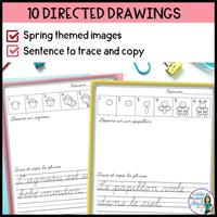L'écriture cursive - le printemps - French Spring Cursive Writing Practice Pages