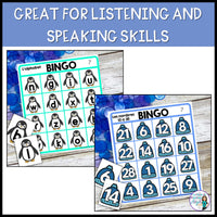 L'hiver - French Winter Beginning Skills Bingo Games BUNDLE