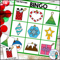 Les formes de Noël | French Christmas 2D Shapes Bingo Game