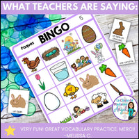 Pâques - French Easter Vocabulary Bingo Game