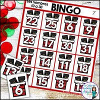 Les nombres de Noël - French Christmas Numbers to 31 Bingo Game