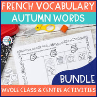 L'AUTOMNE French Fall Vocabulary Activities: Autumn Centres and Games BUNDLE