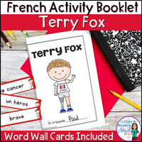 French Terry Fox Activity Booklet and Vocabulary Cards