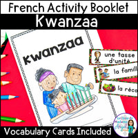 French Kwanzaa Activity Booklet with Vocabulary or Word Wall Cards