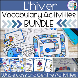 Hiver:  Winter Themed Vocabulary BUNDLE in French