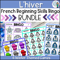 L'hiver - French Winter Beginning Skills Bingo Games BUNDLE