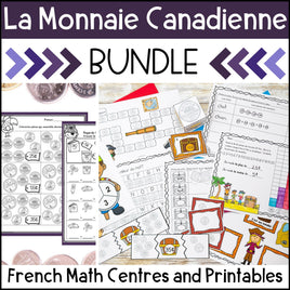 La Monnaie Canadienne - French Canadian Money Math Centres and Printables BUNDLE