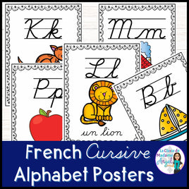 Les affiches d'alphabet | French Cursive Alphabet Posters