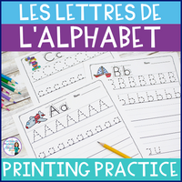 Lettres de l’alphabet français: French Alphabet Letters Printing Practice Pages