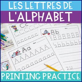 Lettres de l’alphabet français: French Alphabet Letters Printing Practice Pages