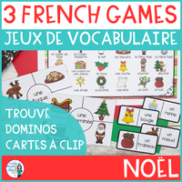 Noël: 3 French Christmas Themed Vocabulary Games for Centres "J'ai fini"
