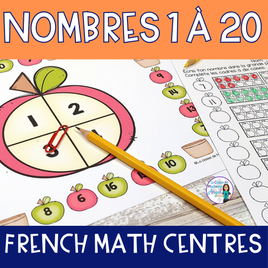 French Fall Math Centers NUMBERS TO 20: les nombres 1 à 20 centres mathématiques