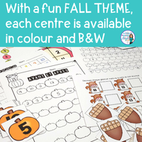 French Fall Math Centers NUMBERS TO 20: les nombres 1 à 20 centres mathématiques