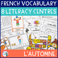 L'AUTOMNE French Fall Literacy Centres and Vocabulary Cards: Autumn Activities