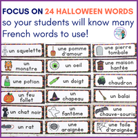 French Halloween Vocabulary Activities, Centres, French Games, Word Cards BUNDLE
