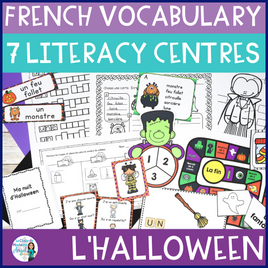French Halloween Vocabulary Activities: Literacy Centres & Printable Worksheets