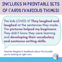 French Writing Activities with Silly Sentence Builder Cards for Literacy Centres