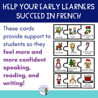 French Christmas Themed Sentence Builder Cards (Noël)