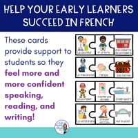 Ma communauté: Community Themed French Writing Centre w/ Sentence Builder Cards