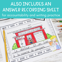 Ma communauté: Community Themed French Writing Centre w/ Sentence Builder Cards