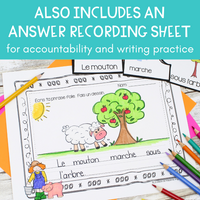 French Farm Writing Activity w/ Silly Sentence Builder Cards: la ferme FRANÇAIS