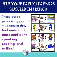 La rentrée:  School Themed Sentence Builder Cards in French