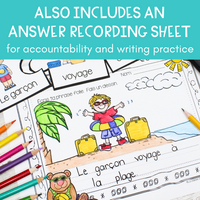 L'été: French Summer Writing Activity with Silly Sentence Builder Cards FRANÇAIS