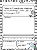 Addition et soustraction à 10:  French Addition and Subtraction to 10 (l'hiver)