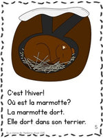 Les animaux en hiver:  French Winter Hibernation Emergent Reader