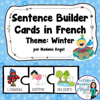 L'hiver:  French Winter Silly Sentence Builder Cards