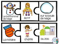 L'hiver:  French Winter Silly Sentence Builder Cards