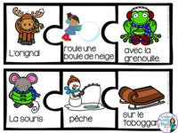 L'hiver:  French Winter Silly Sentence Builder Cards