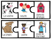 Farm Themed Sentence Builder Cards in French (la ferme)