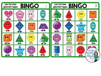 2D and 3D Geometry Shape Bingo Game in French