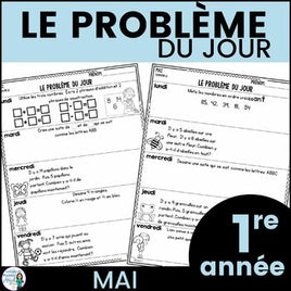 Le problème du jour:  French Grade One Math Word Problem of the day (mai)