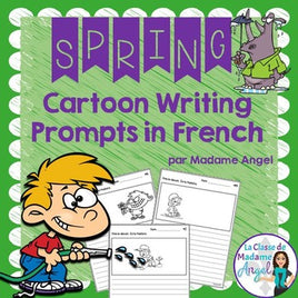 Le printemps:  Spring Themed Cartoon Writing Prompts in French