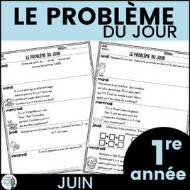 Le problème du jour: French Grade 1 Math Word Problem of the Day (juin)