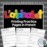 L'alphabet: Alphabet Printing Practice Pages in French