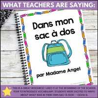La rentrée | Back to School French Emergent Reader: Dans mon sac à dos