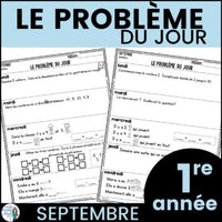 Le problème du jour: French Grade One Math Word Problem of the Day (septembre)