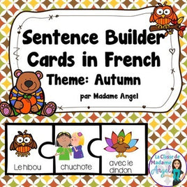 L'automne: French Autumn Themed Silly Sentence Builder Cards