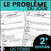 Le problème du jour: French Grade 2 Math Word Problem of the day (octobre)